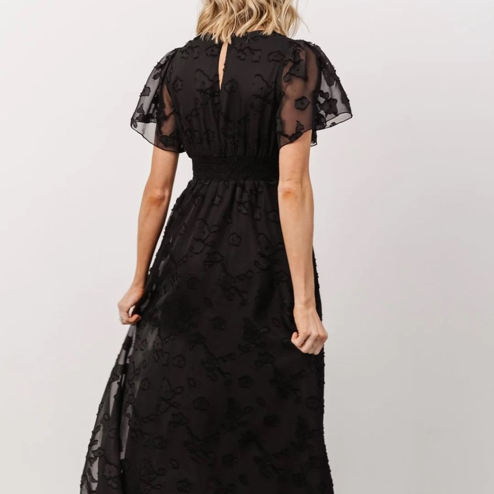 Baltic Born Evelyn Smocked Black Maxi Dress, Size Small, NWT